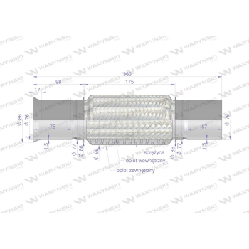 Łącznik elastyczny tłumika AL155806 John Deere WARYŃSKI-28352