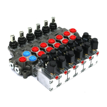 Rozdzielacz hydrauliczny (50 l/m) 6 sekcji, ostatnia sekcja otwarta .ster. ręczno elektryczno-pneumatyczny 24 DC-28404