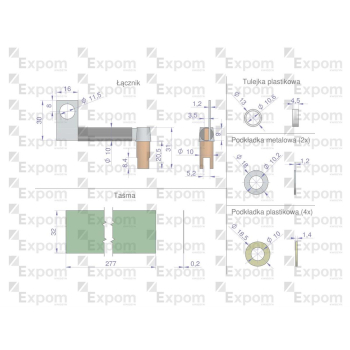 Łącznik cewek z podkładkami komplet R-10 R-11 EXPOM KWIDZYN eu-28760
