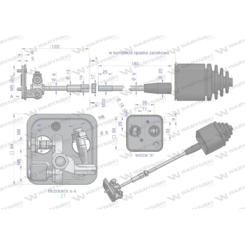 Joystick przyłączeniowy bez przycisku do rozdzielaczy hydraulicznych 40L Waryński-29420