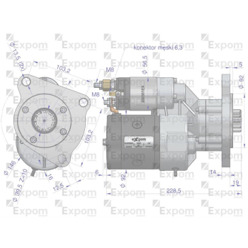 Rozrusznik z reduktorem typu Magneton Case Ford New Holland 9142765 Blue Line EXPOM KWIDZYN-29557