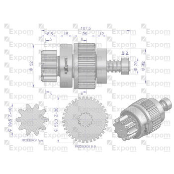 Zespół sprzęgający rozrusznika JOHN DEERE typu Magneton 9142745 Blue Line EXPOM KWIDZYN-29608