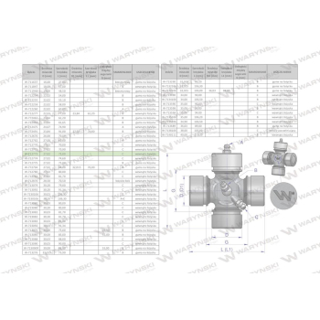 Krzyżak wału 27x73 smarowanie boczne Waryński-29660