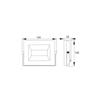 Naświetlacz, Lampa LED SMD 230V 20W 4000K 1640LM IP65 CZARNY-29972
