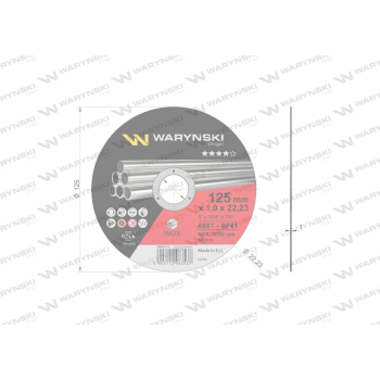 Tarcza do cięcia inoxu 125 x1.0 x22.23 mm wielopak Waryński-30201
