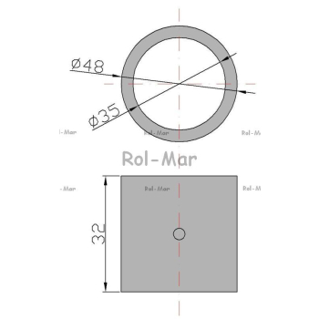 Tuleja korbowodu duża mosiężna 48x35x32 Rozrzutnik-3059