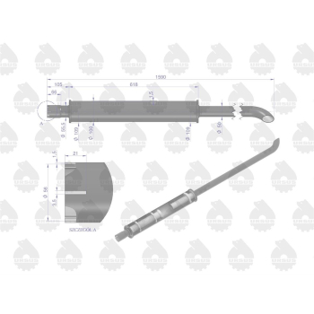 Tłumik 1590mm 6kg MF4 EMALIA ORYGINAŁ URSUS-30821