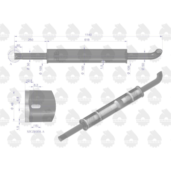 Tłumik okrągły 1140mm 5kg C-360 EMALIA ORYGINAŁ URSUS-30830