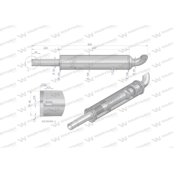 Tłumik okrągły krótki 830mm 4.1kg C-330 INOX WARYŃSKI-30847