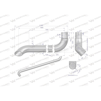 Tłumik rura wylotowa AL116287 John Deere INOX WARYŃSKI-30995