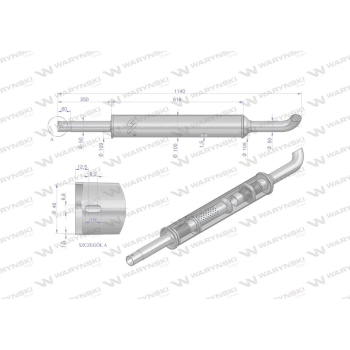 Tłumik okrągły 1140mm 5kg C-360 INOX WARYŃSKI-31003