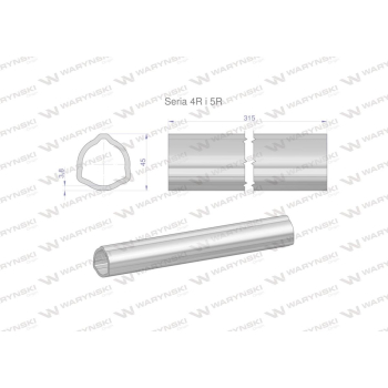 Rura wewnętrzna Seria 4R i 5R do wału 460 przegubowo-teleskopowego 45x3.8 mm 315 mm WARYŃSKI