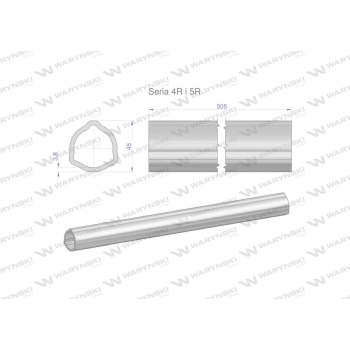 Rura wewnętrzna Seria 4R i 5R do wału 660 przegubowo-teleskopowego 45x3.8 mm 505 mm WARYŃSKI