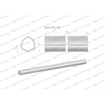 Rura wewnętrzna Seria 4R i 5R do wału 910 przegubowo-teleskopowego 45x3.8 mm 755 mm WARYŃSKI