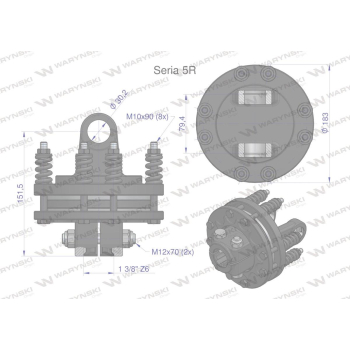 Sprzęgło cierne wału Seria 5R 1200Nm - 1 3/8 Z6 WARYŃSKI-31480