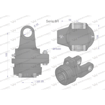 Sprzęgło na kołek wału Seria 8R 3000Nm - 35x106.3 - 1 3/8 Z6 WARYŃSKI-31539