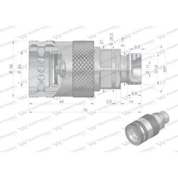 Szybkozłącze hydrauliczne gniazdo G1/2