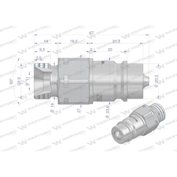 Szybkozłącze hydrauliczne wtyczka G1/2