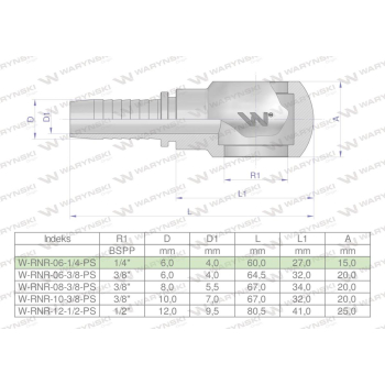 Zakucie hydrauliczne oczkowe RNR DN06 1/4