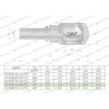 Zakucie hydrauliczne oczkowe RNR DN10 3/8