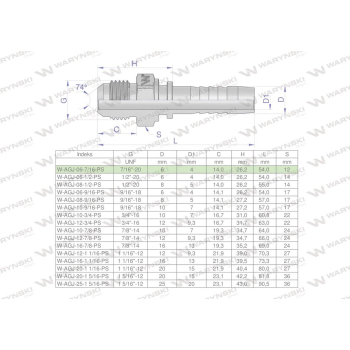 Zakucie hydrauliczne AGJ DN06 7/16