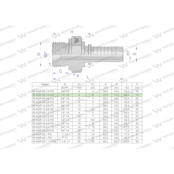 Zakucie hydrauliczne AGR DN08 1/4