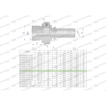 Zakucie hydrauliczne AGR DN10 1/2