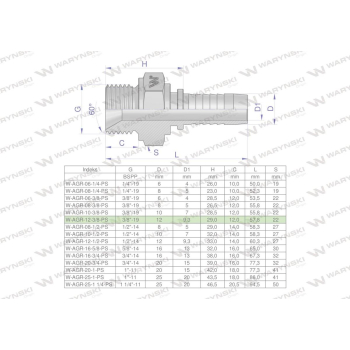Zakucie hydrauliczne AGR DN13 3/8