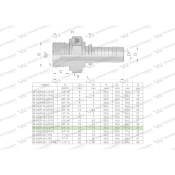 Zakucie hydrauliczne AGR DN16 3/4