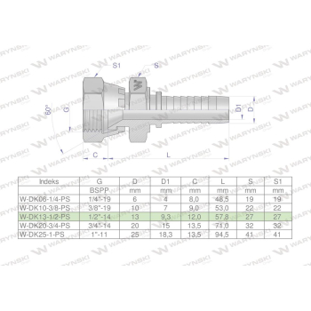 Zakucie hydrauliczne DK DN13 1/2