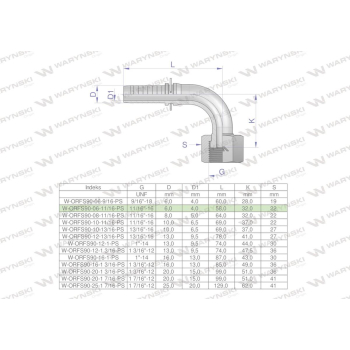 Zakucie hydrauliczne ORFS90 DN06 11/16