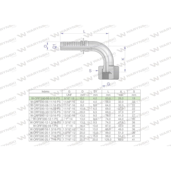 Zakucie hydrauliczne ORFS90 DN06 9/16