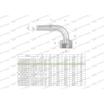 Zakucie hydrauliczne ORFS90 DN08 11/16