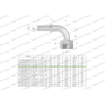Zakucie hydrauliczne ORFS90 DN10 11/16