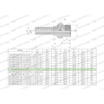 Zakucie hydrauliczne ORFSAD DN13 1