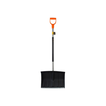 Łopata do śniegu na metalowym trzonku, 480x1200 mm - czarna, Teger