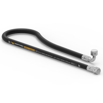 Przewód hydrauliczny gładki z uszczelnieniem - gwint M22x1.5 prosta/90 stopni (kolanko) L-1500mm DN12-1SN (AK-13-1500; P11P12) 16.0MPa Waryński