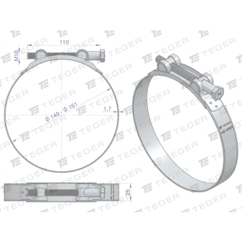 Opaska zaciskowa GBS 149-161  szerkość 26mm TEGER-34764