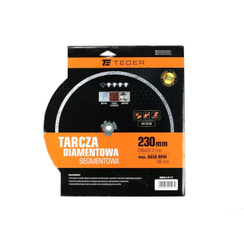 Tarcza diamentowa segmentowa 230x22.23 mm do cięcia betonu TEGER-35240