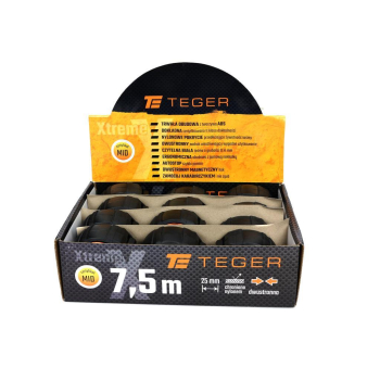 Miara stalowa dwustronna rozwijana 7.5m 25mm TEGER-35760
