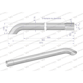 Rura wylotowa do tłumika A184475 inox WARYŃSKI-35864