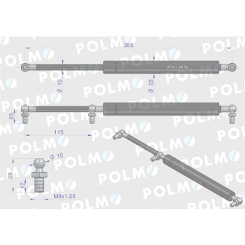 Siłownik drzwi i tylnej szyby pauje do Belarus POLMO-35939