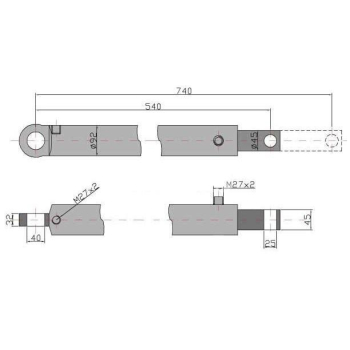Cylinder hydrauliczny, siłownik, cyklop podpory prawy Kraj-3598