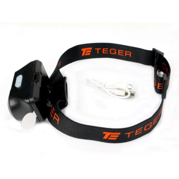 Latarka czołówka LED COB 200 Lm z czujnikiem ruchu USB Teger-36071