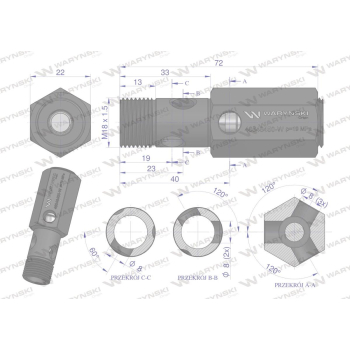 Zawór bezpieczeństwa cylindra hydraulicznego do C-360 WARYŃSKI-36105