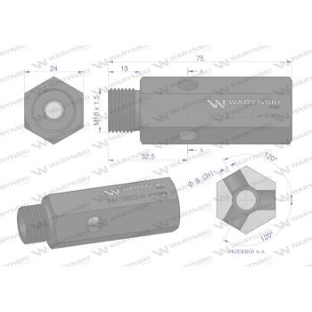 Zawór bezpieczeństwa cylindra hydraulicznego do C-385  WARYŃSKI-36114