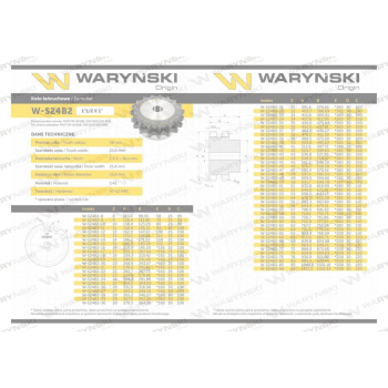 Koło zębate hartowane z kołnierzem 24B-2 (R2 1.1/2) Z-20 Waryński-36375