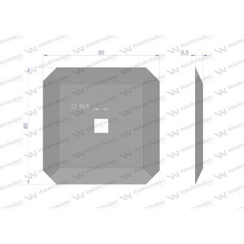 Nóż paszowozu kwadrat 85x5 mm zastosowanie Luclar Seko DeLaval Waryński-36459
