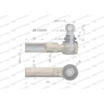 Przegub układu kierowniczego Manitou  561556 Waryński-36544