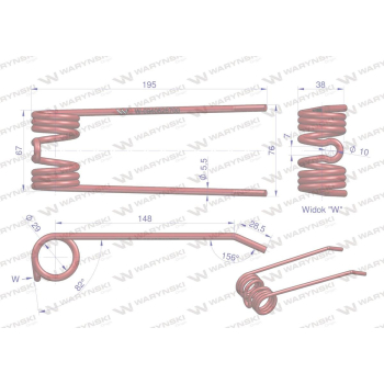 Palec podbieracza zastosowanie Welger RP12 Waryński-36746
